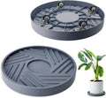 Round Plant Caddy with Hidden Wheels 14 in - Heavy Duty Rolling Stand