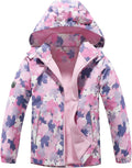 Kids Waterproof Hooded Fleece-Lined Rain Jacket - Lightweight
