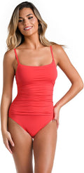 La Blanca One Piece Swimsuit Island Goddess Shirred Side (Style J4BP)