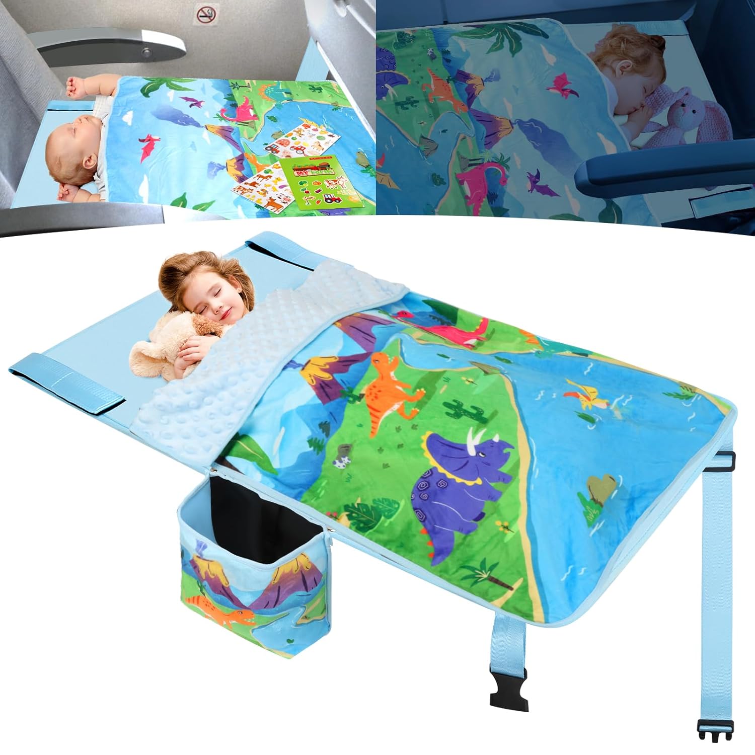 Gocozy Toddler Airplane Bed with Blanket for Comfortable Travel