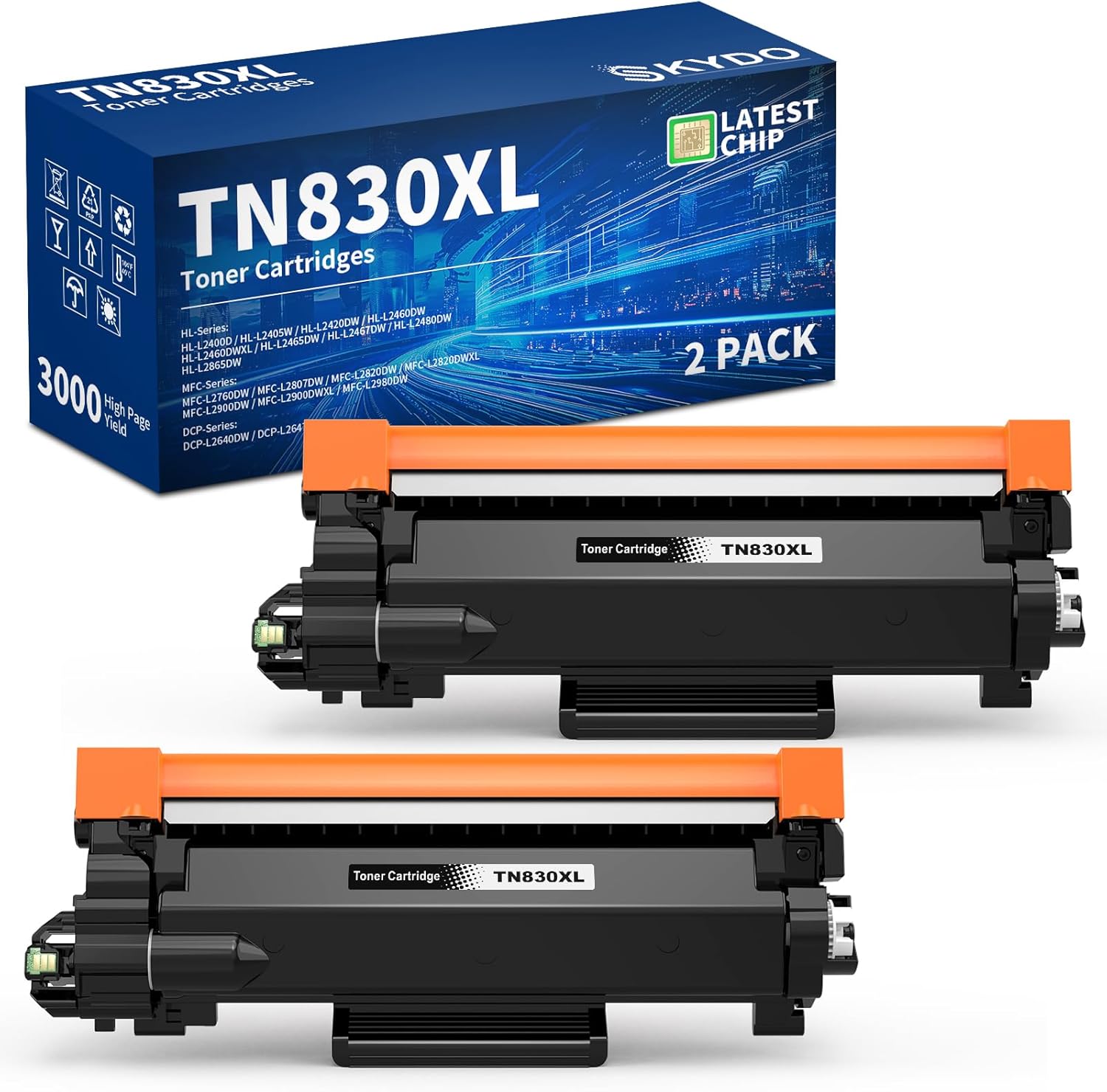 TN830XL Black High Yield Toner Cartridge for Reliable Printing