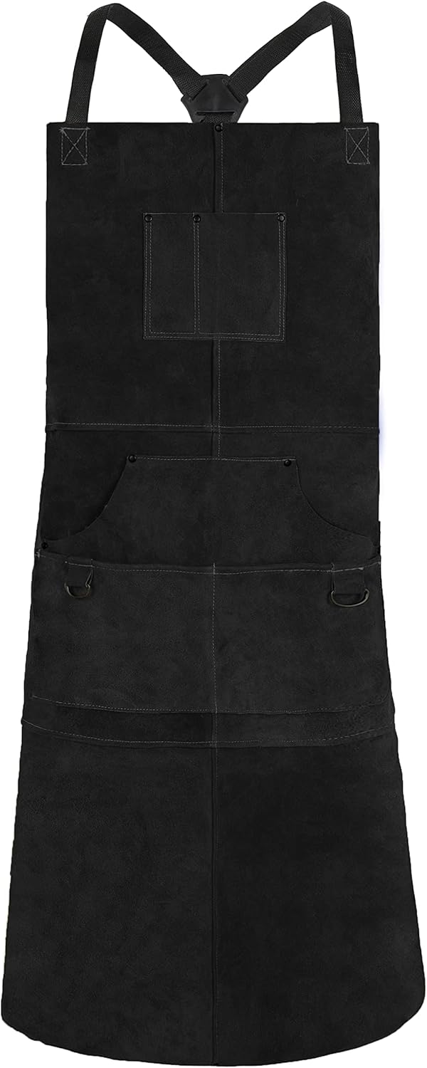 QeeLink Leather Welding Apron - Heat & Flame-Resistant Gear