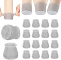 Aneaseit Chair Leg Floor Protectors 16 pcs Gray - Felt Bottom Silicone