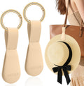 Light Khaki Magnetic Hat Clip for Travel - 2-Pack Silicone Clips