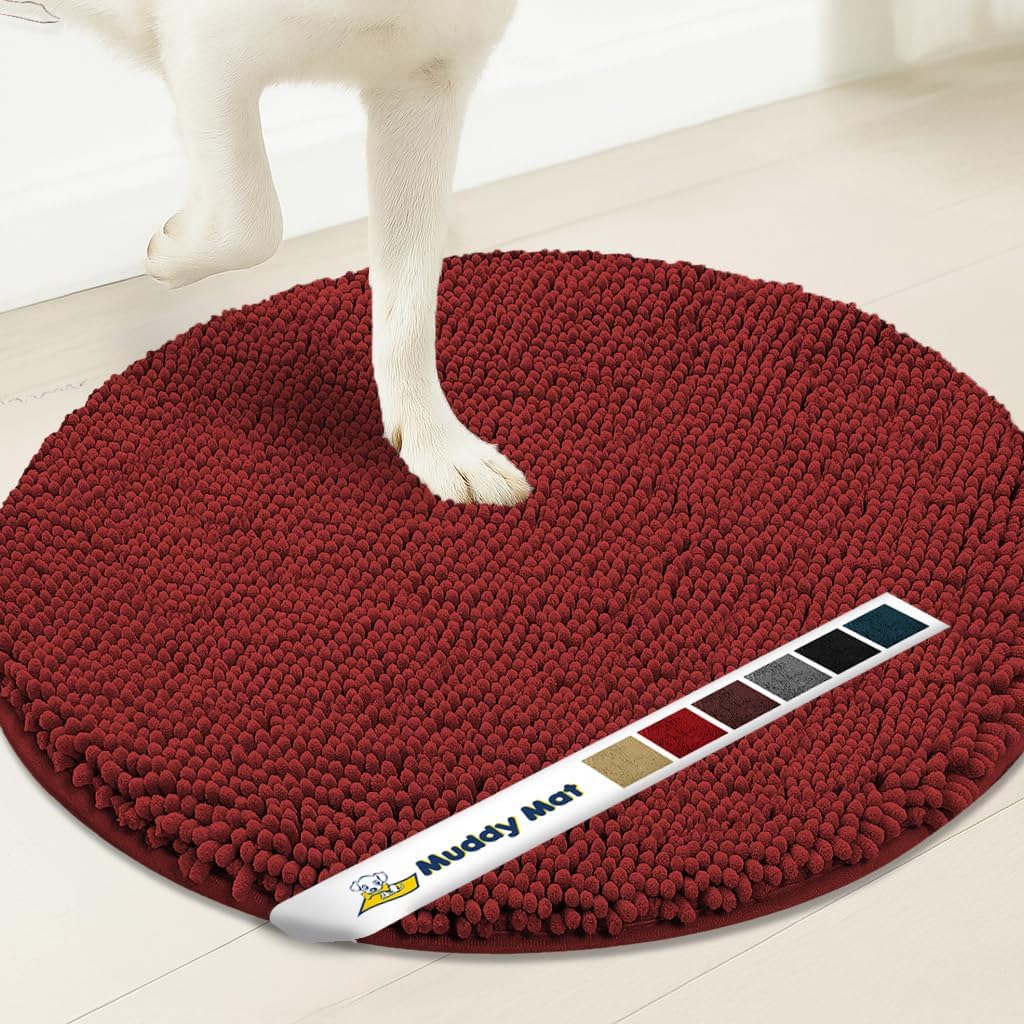 Muddy Mat Super Absorbent Microfiber Dog Door Mat 6ft Round