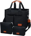 KKXIU Large Canvas Tote Bag for Women with Zipper and Pockets