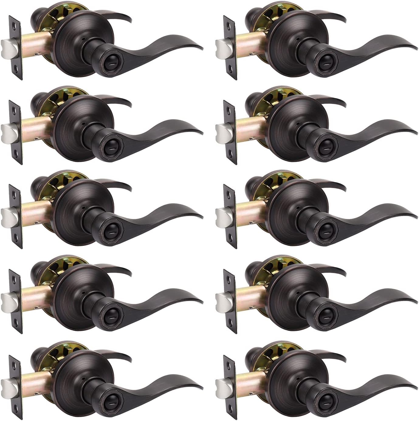 KNOBWELL Oil Rubbed Bronze Door Handle - Privacy Door Lever Set