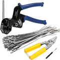 Metal Zip Ties Tool Kit - Heavy Duty Stainless Steel Cable Tie Gun