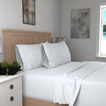 Arctic White Cotton King Sheets Set - Crisp Percale Comfort