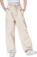 Parachute Pants for Girls Y2K Cargo Trousers with Pockets