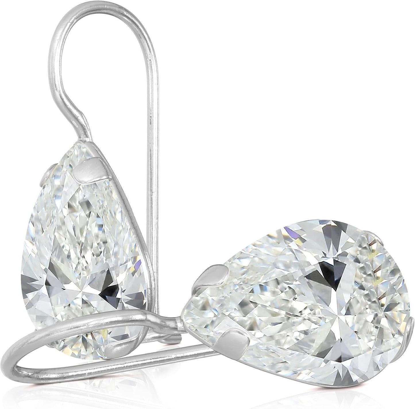 925 Sterling Silver Gemstone Teardrop Earrings for Women
