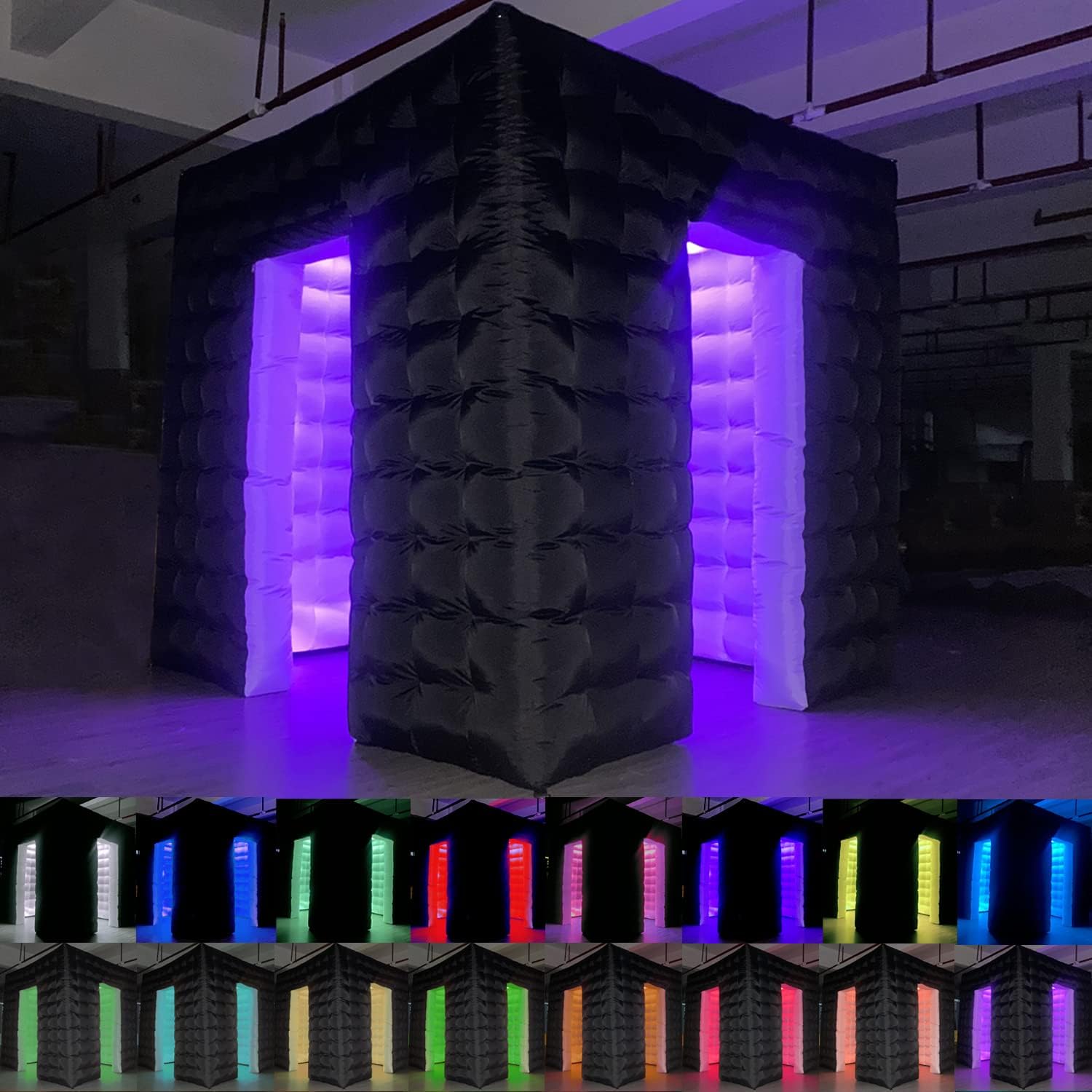 Portable LED Inflatable Photo Booth Kit - 16 Colors + Remote Control
