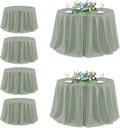 Round Tablecloth 132 in Diameter 6 Pack - Sage Green for Weddings