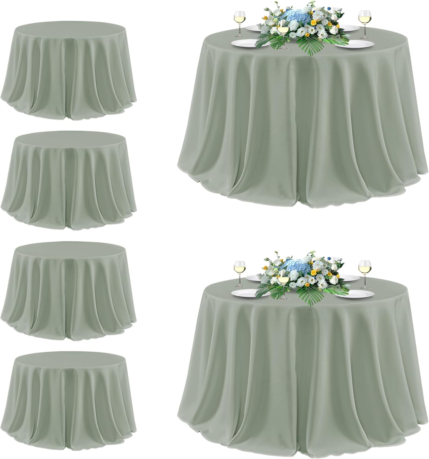 Sancua Round Tablecloth 132 Inch Diameter for Events and Parties