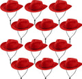 Disposable Cowboy Hat Set 12-Pack - Felt Wide Brimmed Party Hats