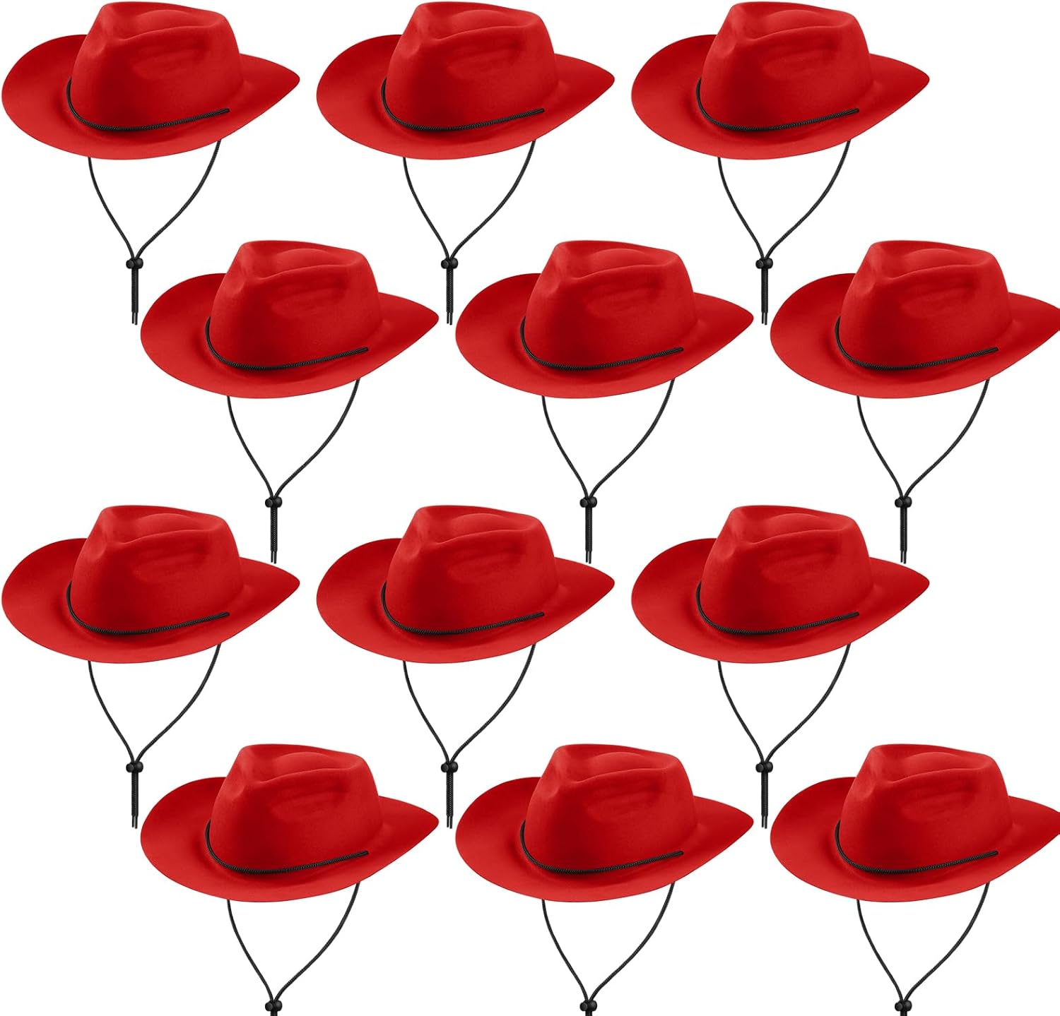 12 Pieces Disposable Plastic Cowboy Hat Set for Party Fun