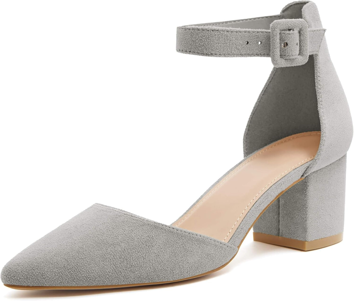 LAICIGO Women's Pointed Toe Pumps with Chunky Block Heel Style