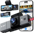 Dash Cam 4K 3 Channel Triple Camera - Wide Angle Coverage