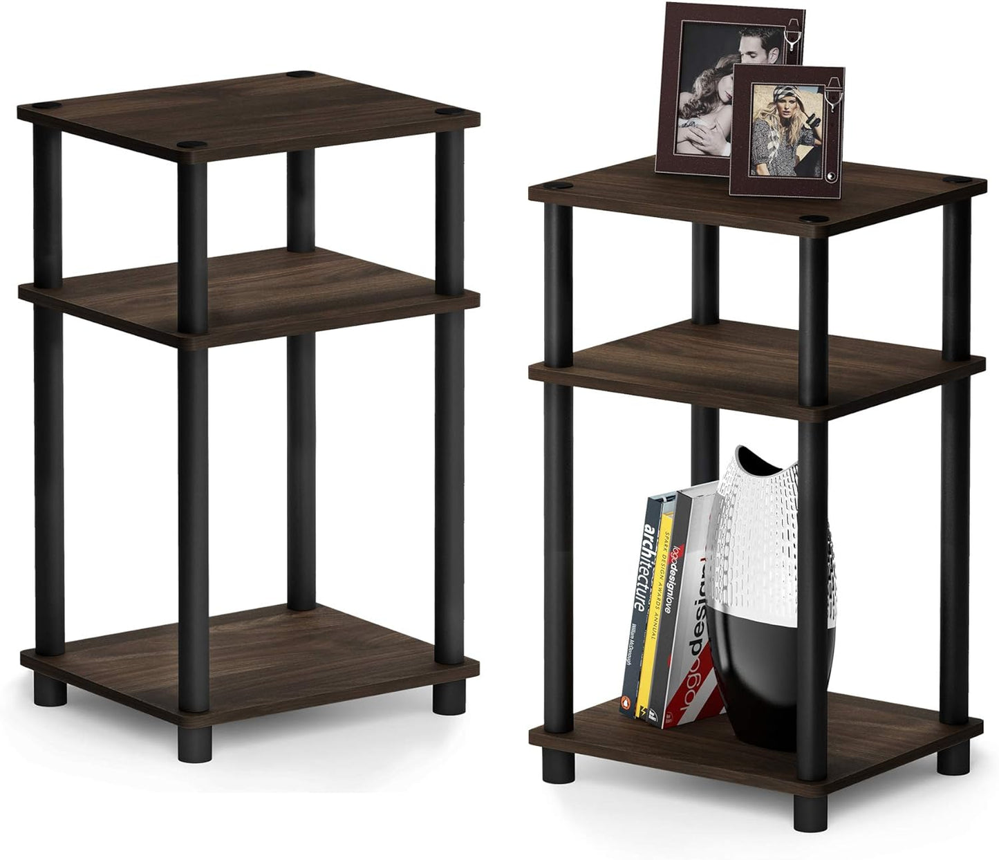 Furinno 3-Tier Turn-N-Tube End Table for Modern Living Spaces
