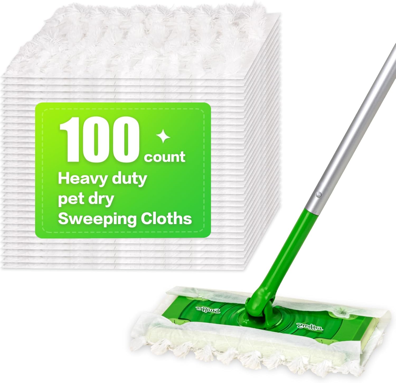100 Disposable Microfiber Mop Pads - Hardwood Floor Cleaning