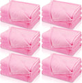 Fleece Sleepover Blanket Set 6-Pack Pink 51 x 71 in - Party Ready
