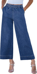 Luvamia Women's High Waisted Cropped Wide Leg Jeans for Trendy Style