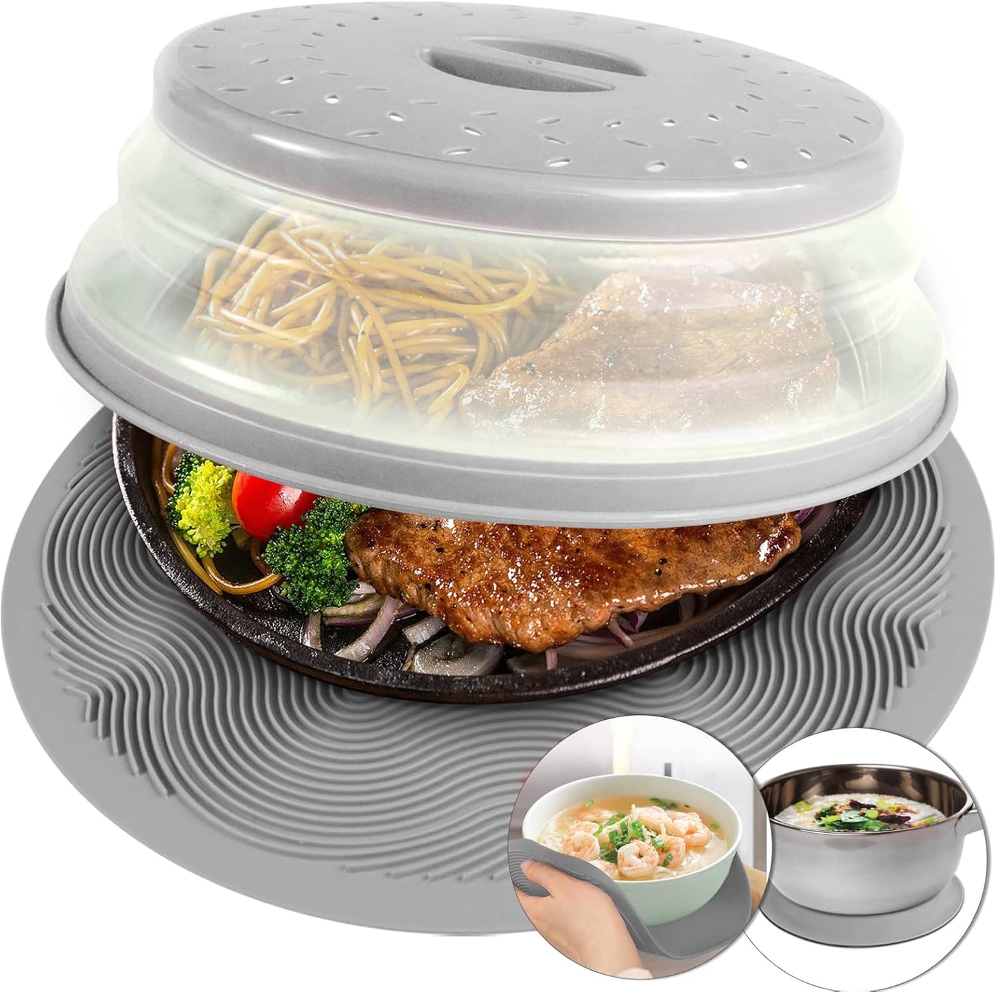 Aidacom 2-in-1 Silicone Mat & Cover - Versatile Kitchen Essential