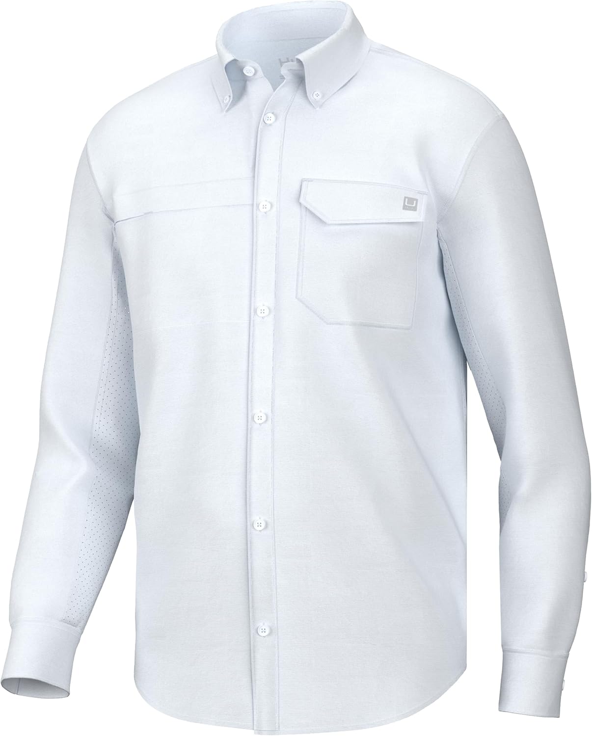 HUK Mens Tide Point Solid Long Sleeve Shirt for Outdoor Fun