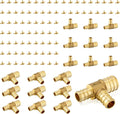 PEX Reducing Tee 1in x 3/4in x 3/4in (100-Pack) - Durable Brass