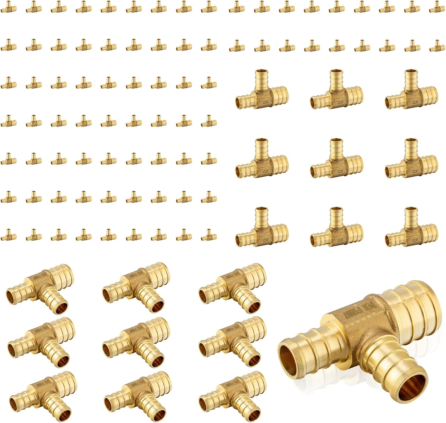 PEX Fittings 1in x 3/4in x 3/4in Reducing Tee for Plumbing Needs