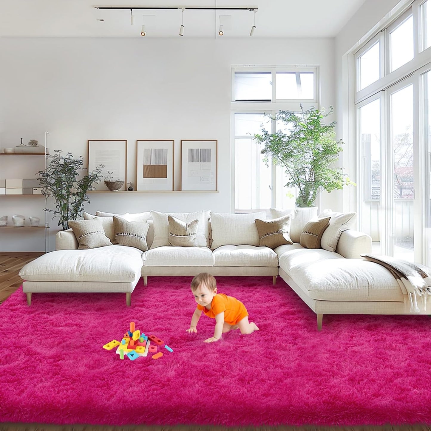 Large Fluffy Area Rugs for Bedroom and Living Room Decor