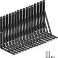 16 Pack L11 x H 8in Black Heavy Duty Shelf Brackets - Strong Support