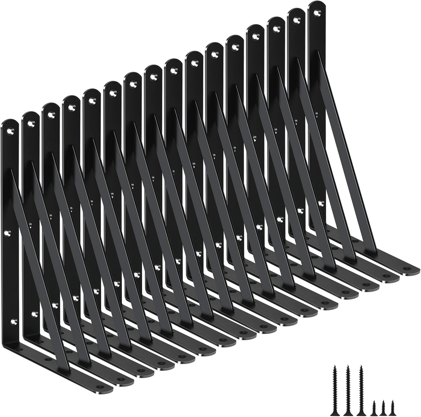 Heavy Duty Shelf Brackets 16 Pack for Sturdy Support and Style
