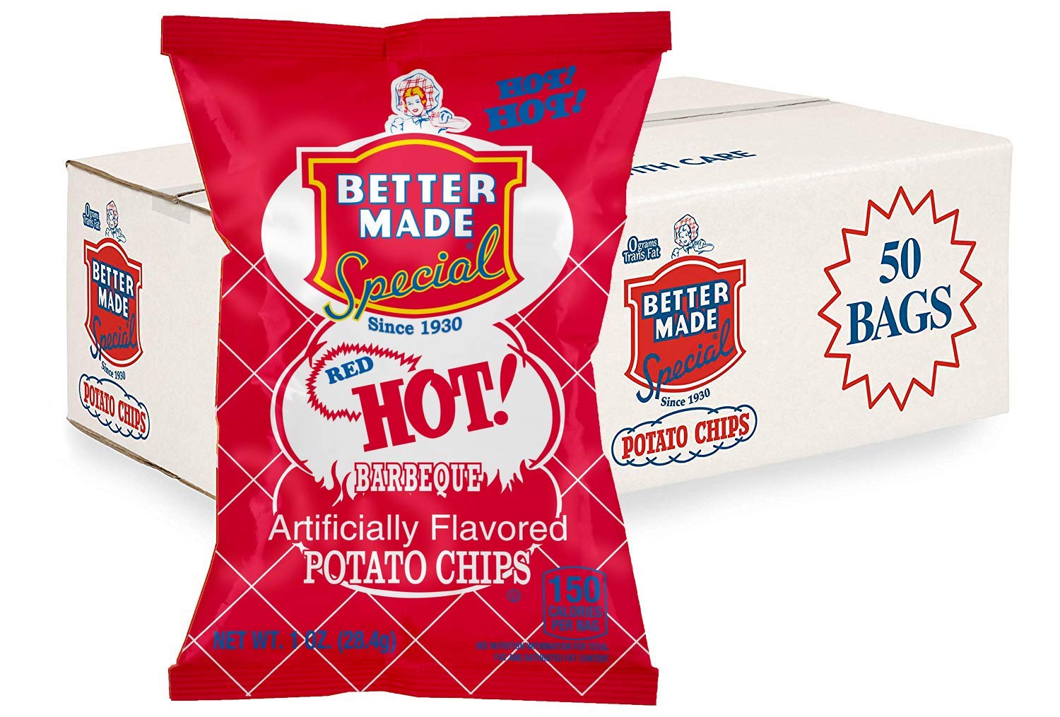Better Made Special Potato Chips - Red Hot BBQ Flavor 50 Pack