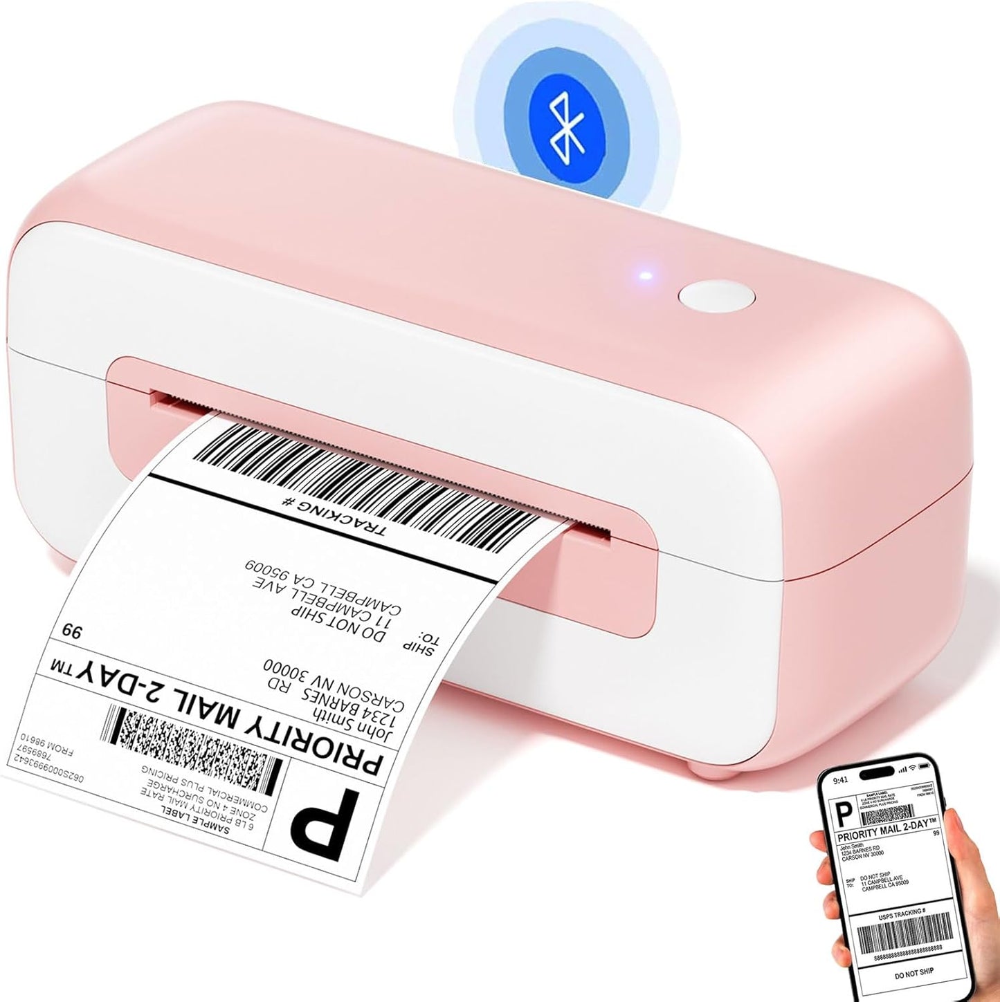 Wireless Shipping Label Printer | Phomemo Pink 4x6