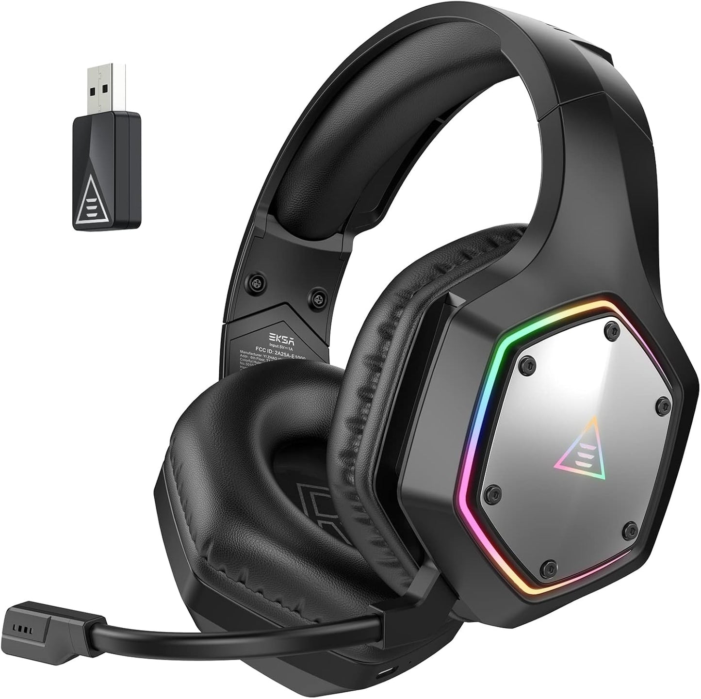 EKSA Wireless Gaming Headset with 7.1 Surround Sound & Mic