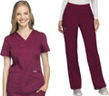 Cherokee Scrub Set For Women Modern Classic Fit Mock Wrap Top cargo