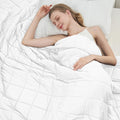 White Weighted Blanket for Adults 12lbs 48in x72in - Cooling Comfort