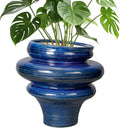 Ceramic Pots for Plants 11 in Planter - Decorative Blue Planter
