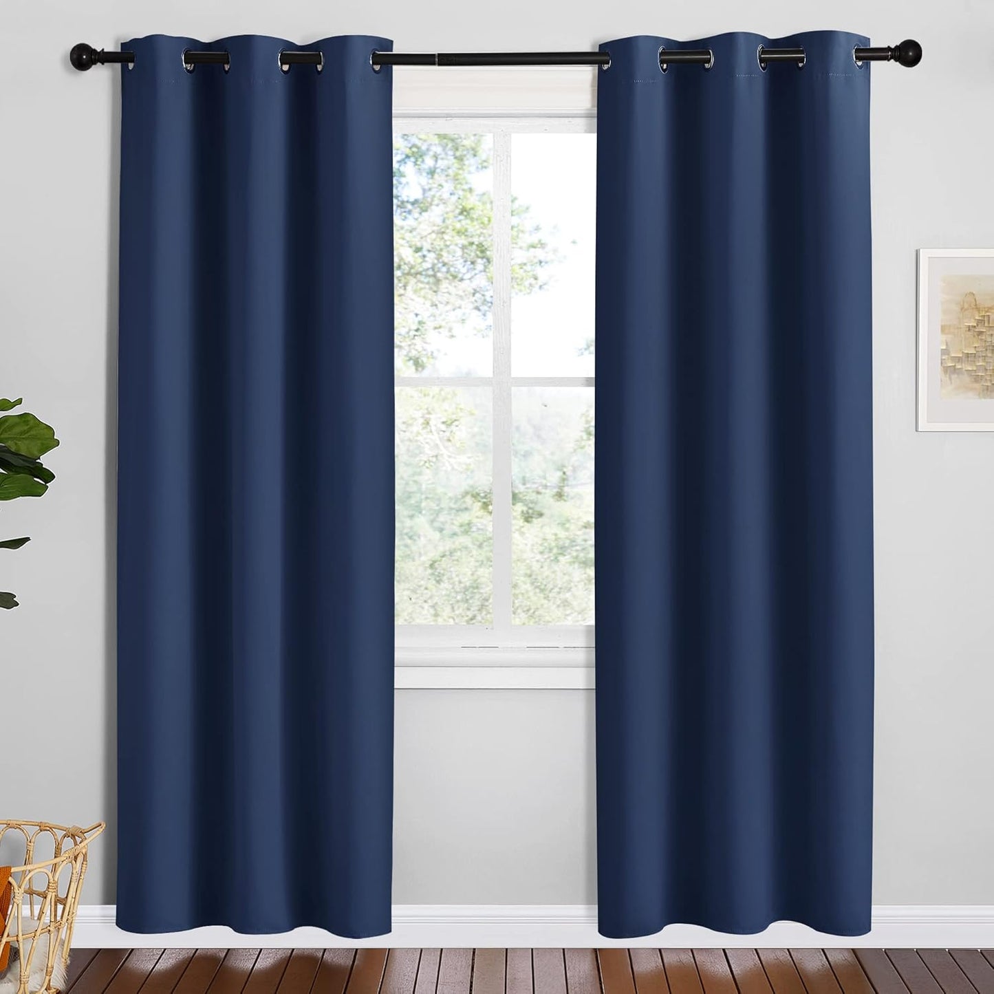 NICETOWN Blackout Draperies Curtains for Kid's Room, Navy