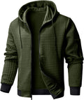 Mens Zip Up Hoodie Full-Zip Sweatshirt Lightweight Loose Fit Hooded go