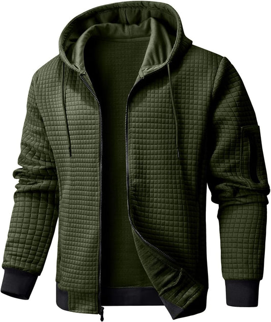 Mens Zip Up Hoodie Full-Zip Sweatshirt for All Seasons Comfort