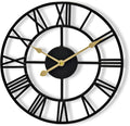 Large Wall Clock for Living Room 12in - Decorative Metal Timepiece