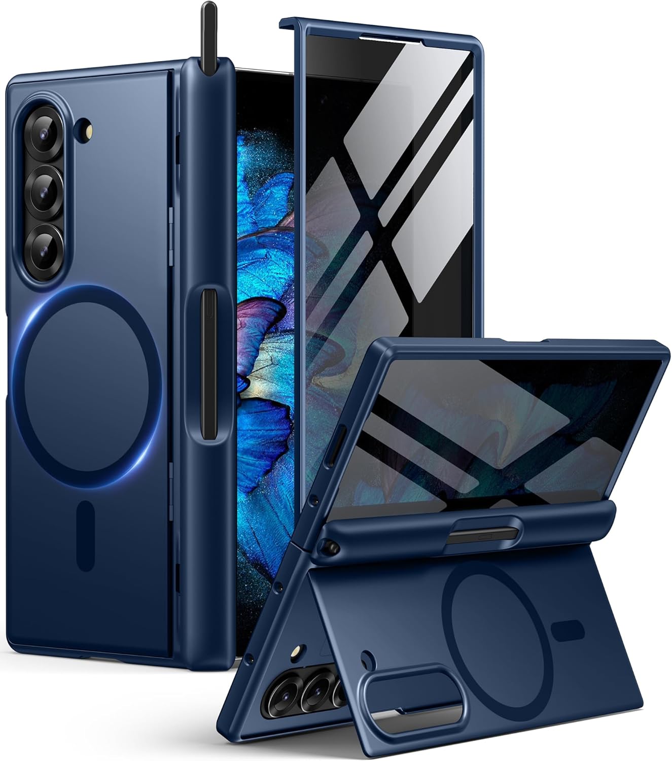 Z Fold 6 Case with Privacy Screen Protector and Kickstand