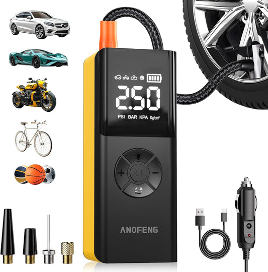ANOFENG Cordless Tire Inflator - Portable & Powerful 150PSI Pump