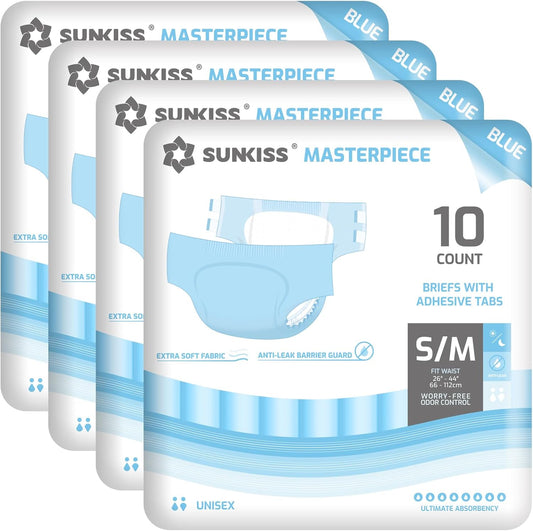 SUNKISS Masterpiece Adult Diapers with Tabs for Comfort and Protection
