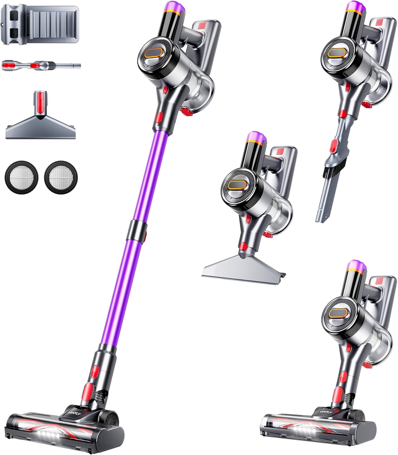 Cordless Vacuum Cleaner with 500W Suction for Home Cleaning