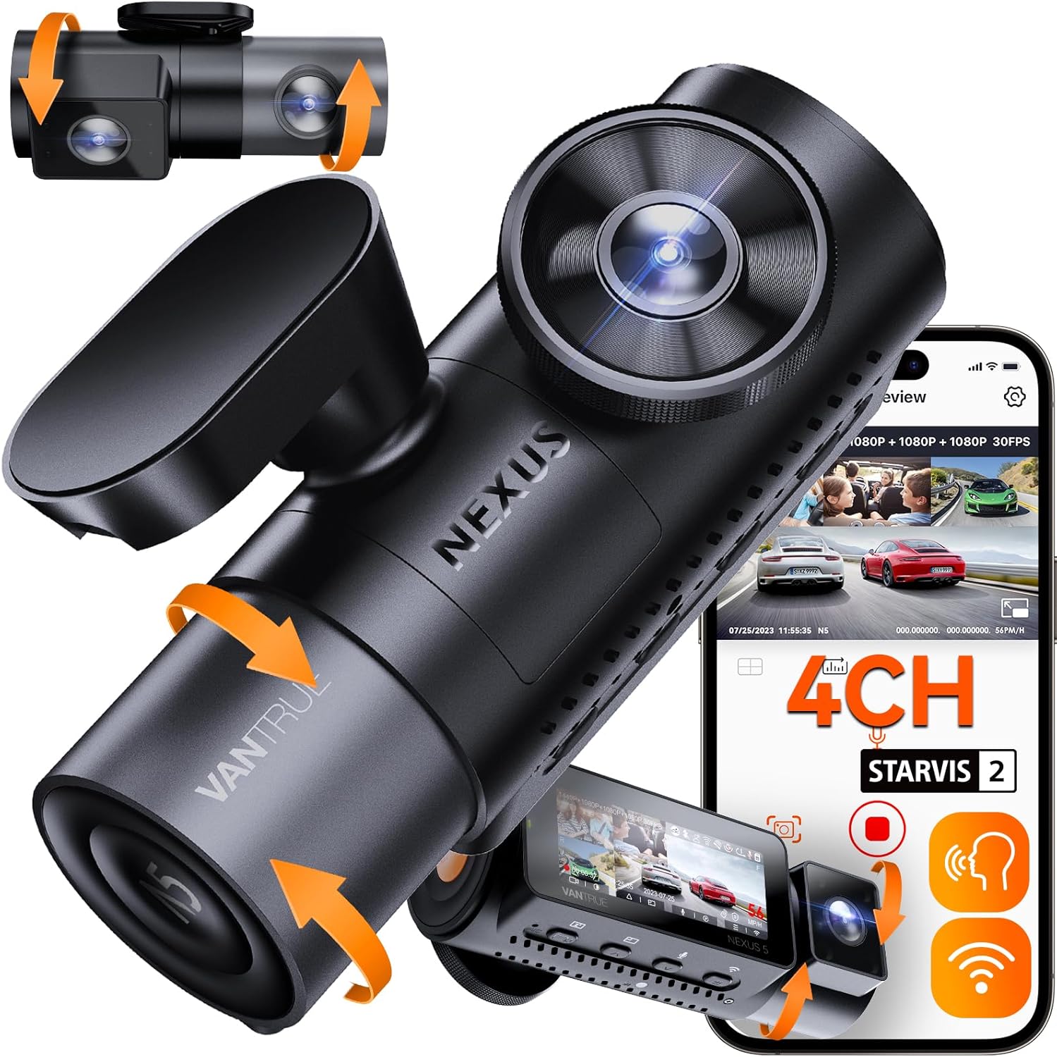 Vantrue N5: All-Sides 360 Dash Cam, Starvis 2, Night Vision