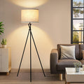 Tripod Floor Lamp Black 61in - Modern Standing Lamp with Beige Shade