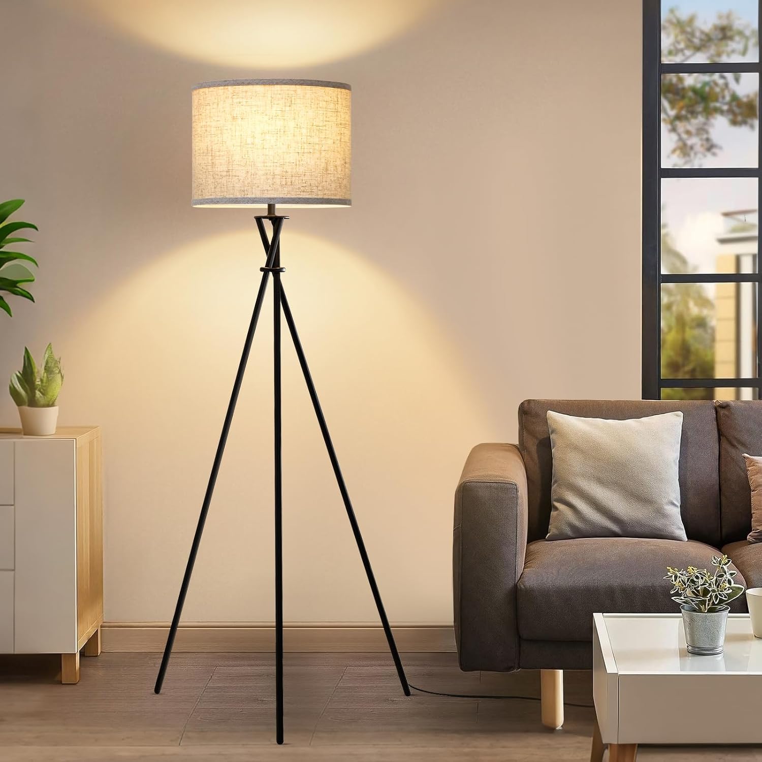 Tripod Floor Lamp Black, 61 Tall Modern Standing Lamp Design
